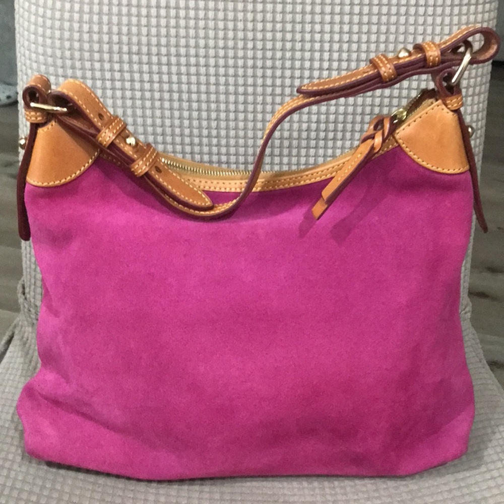 Dooney & Bourke Pink Suede Shoulder Bag - Picture 3 of 4